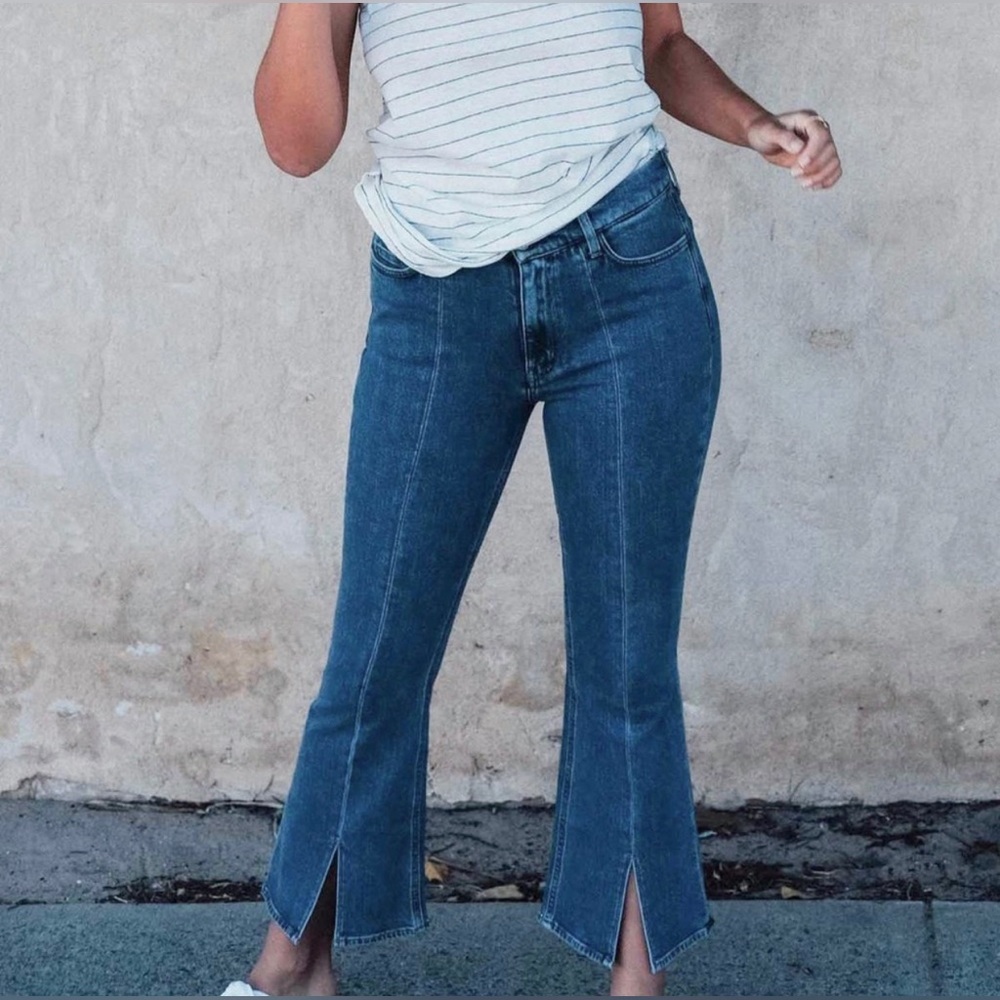 ☀️SOLD☀️ M.i.h Marty High Rise Cropped Flare Jean Front Split 29 (fits like 27) - Picture 8 of 8